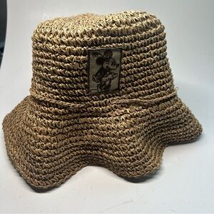 Disney Tan Straw Hat with Minnie Mouse Detail